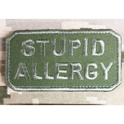 Нашивка Stupid Allergy Olive